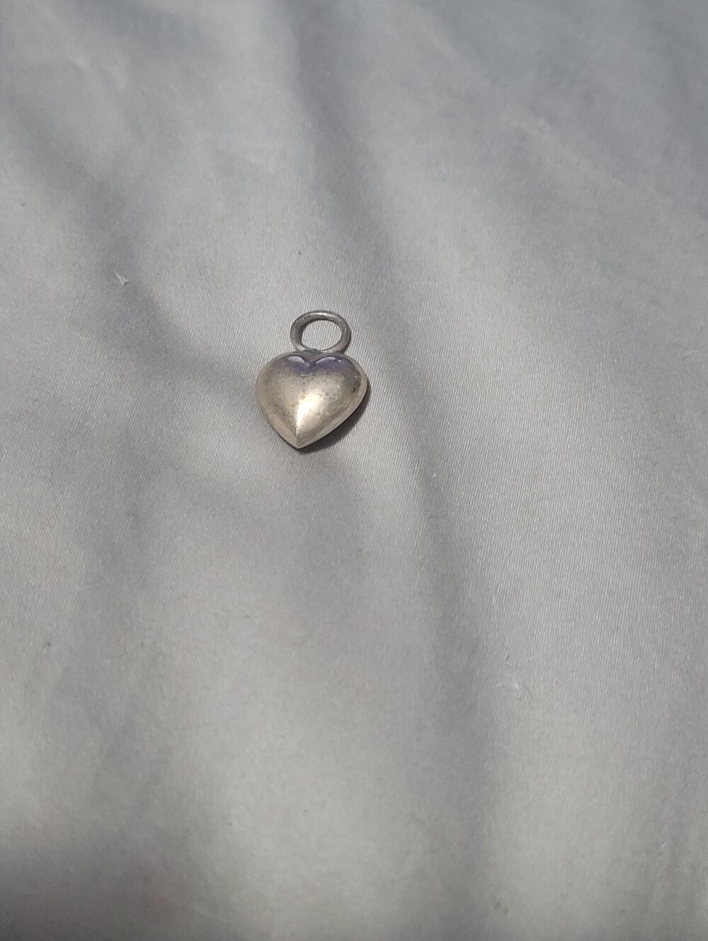 Sterling Silver Heart Charm Pendant - Silver